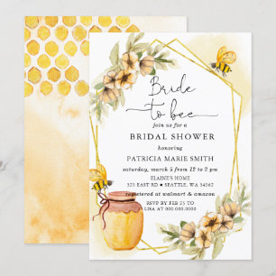 Bride To Bee Honeybee Floral Bridal Shower Invitation