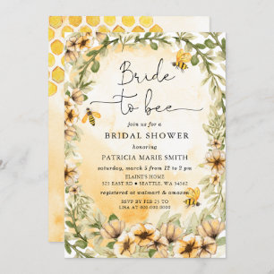 Bride To Bee Honeybee Floral Bridal Shower Invitation