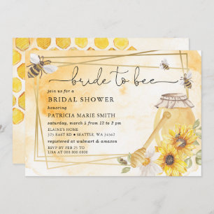 Bride To Bee Honeybee Floral Bridal Shower Invitation