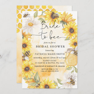 Bride To Bee Honeybee Floral Bridal Shower Invitation