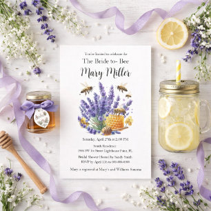 Bride-to-Bee Lavender Honey Bridal Shower Invitation