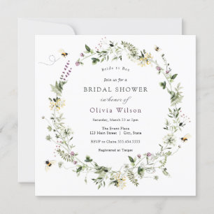 Bride to Bee Lavender Wildflower Bridal Shower Invitation