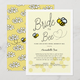 Bride to Bee Light Yellow Bridal Shower by Mail Invitation