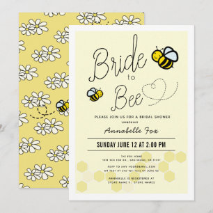 Bride to Bee Light Yellow Bridal Shower Invitation