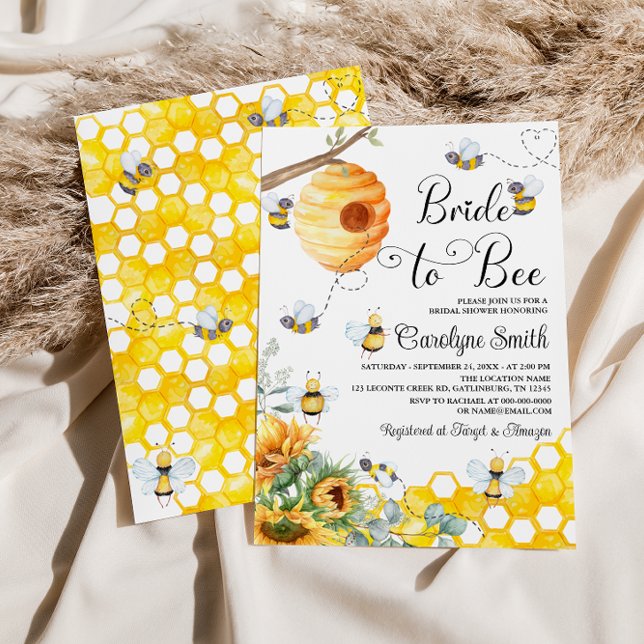 Bride to Bee Sunflower Bridal Shower Invitation (Creator Uploaded)