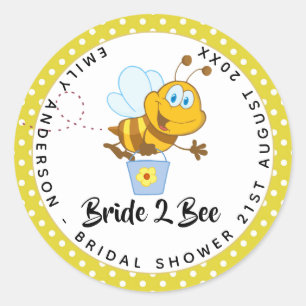 Bride to BEE Wedding Bridal Shower Yellow Cute Classic Round Sticker