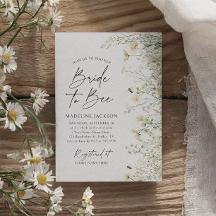 Bride to Bee Wildflower Bridal Shower Invitation