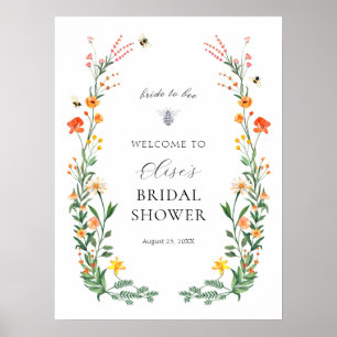 Bride to Bee Wildflower Garden Bridal Welcome Sign