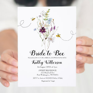 Bride to bee Wildflowers Bridal Shower Invitation