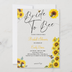 Bride to Bee with Sunflowers & Honey Invitation