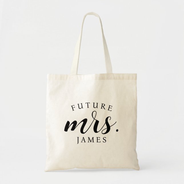 Bride-to-Be's Personalised Future Mrs. Tote Bag (Front)