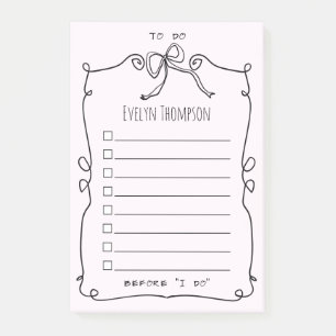 Bride To Do List Wedding Post-it Notes