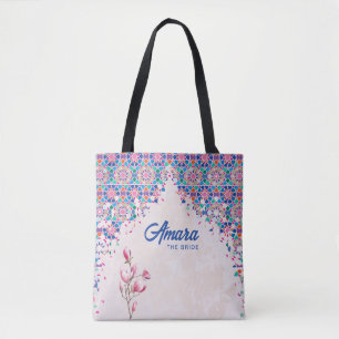 Bride Tote Bag   Colorful Mosaic Arch