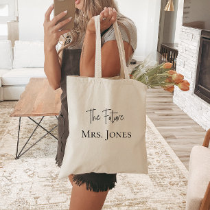 Bride Tote Bag, Future Mrs. Black Personalised Bag