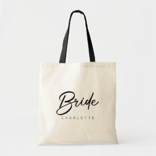 Bride Tote Bag   Modern Script
