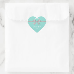 BRIDE Touch Of Silver Thank You Party Heart Sticker