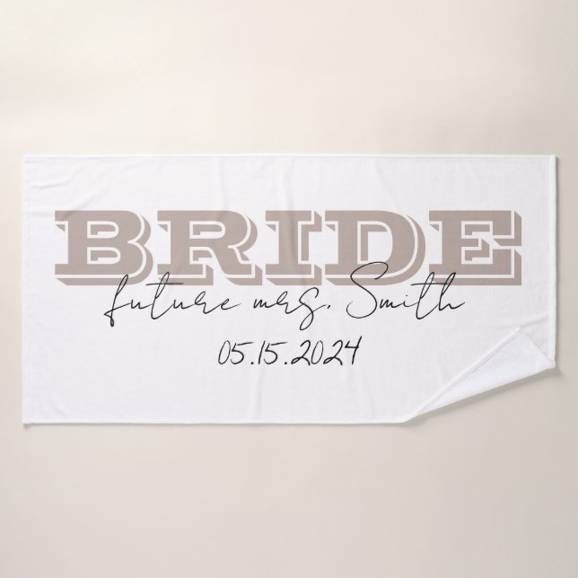 Bride Towel, Personalized Gift Bath Towel Set (Bath Towel)