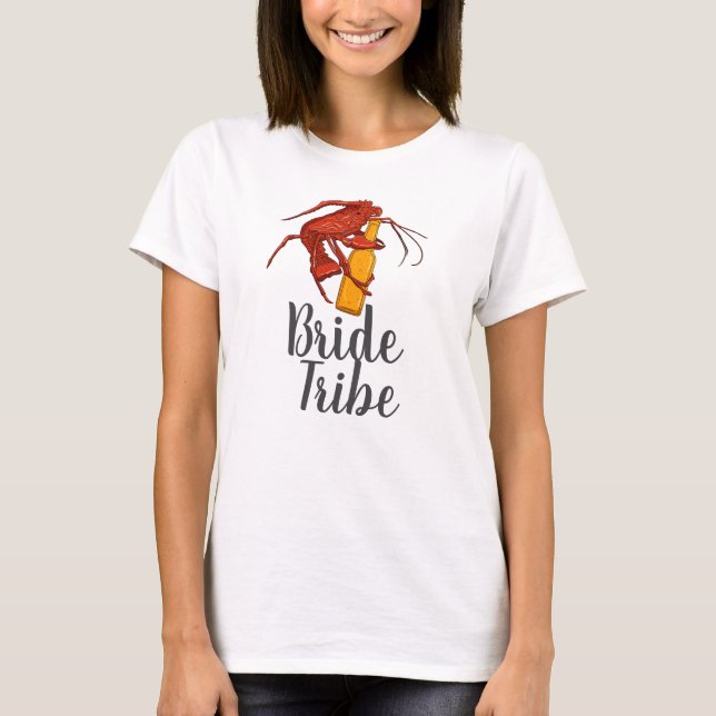 Bride Tribe Bachelorette Party Lobster Custom T-Shirt (Front)