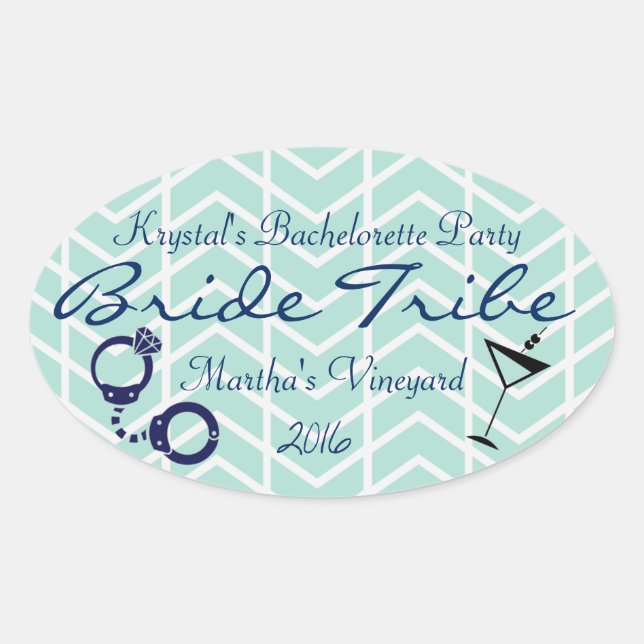 Bride Tribe Bachelorette Party Oval Sticker (Front)