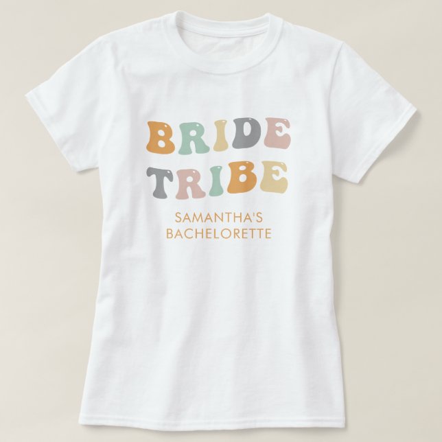 Bride Tribe Bachelorette Weekend Party Retro T-Shirt (Design Front)