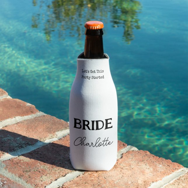 Bride Tribe Black And White Bachelorette Party Bottle Cooler (In Situ Pool)