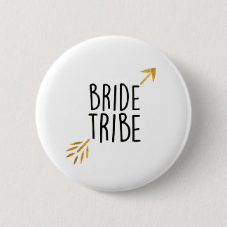 {Bride Tribe} Black & Gold 6 Cm Round Badge