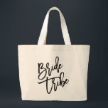 Bride Tribe Black Script Large Tote Bag<br><div class="desc"></div>