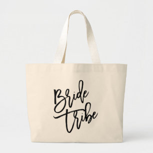 Bride Tribe Black Script Large Tote Bag