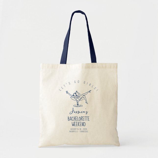 Bride tribe blue navy tote bag fun (Front)