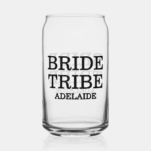Bride Tribe Bridal Party Black Can Glass