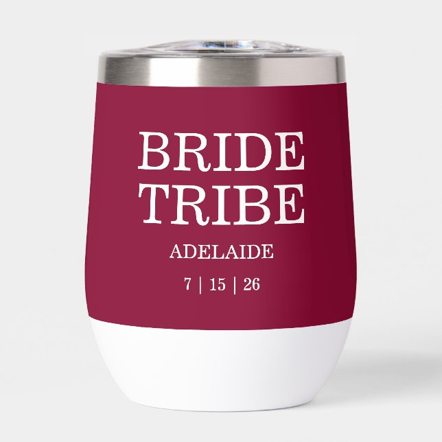 Bride Tribe Bridal Party Cranberry Red (Front)