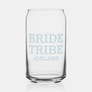 Bride Tribe Bridal Party Dusty Blue Can Glass
