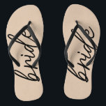 Bride Tribe | Bridal Party Modern  Flip Flops<br><div class="desc">Simple, modern and stylish "Bride Tribe" quote with script font in black and white in a trendy style. The names can be personalised with names of your bridal party. You can use it for the bride, bridesmaids, flower girls, or Mother of the Bride. The coordinating accessories for team bride work...</div>