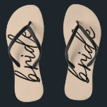 Bride Tribe | Bridal Party Modern  Flip Flops<br><div class="desc">Simple, modern and stylish "Bride Tribe" quote with script font in black and white in a trendy style. The names can be personalised with names of your bridal party. You can use it for the bride, bridesmaids, flower girls, or Mother of the Bride. The coordinating accessories for team bride work...</div>