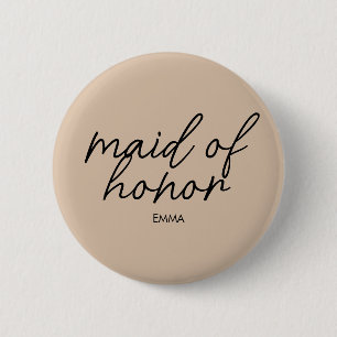 Bride Tribe Bridal Party Modern Monogram 6 Cm Round Badge