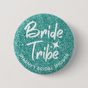 Bride Tribe Bridal Shower Pin Turquoise