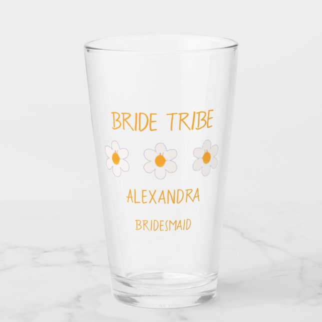 Bride Tribe Bridesmaid  Glass (Front)