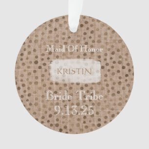 Bride Tribe Bridesmaid Name WEDDING Date Thankyou Ornament