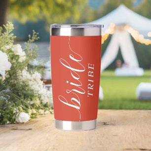 Bride Tribe Bridesmaids Script Burnt Orange Chic Insulated Tumbler