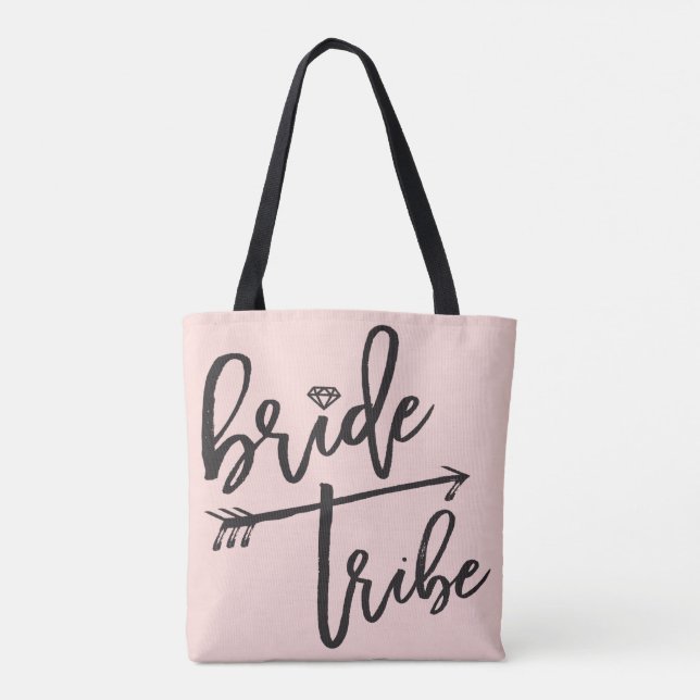 Bride Tribe Brushed Diamond Bridal Party Tote Bag (Back)