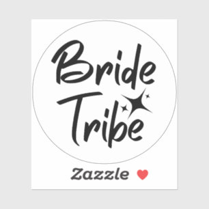 Bride Tribe calligraphic clear vinyl sticker