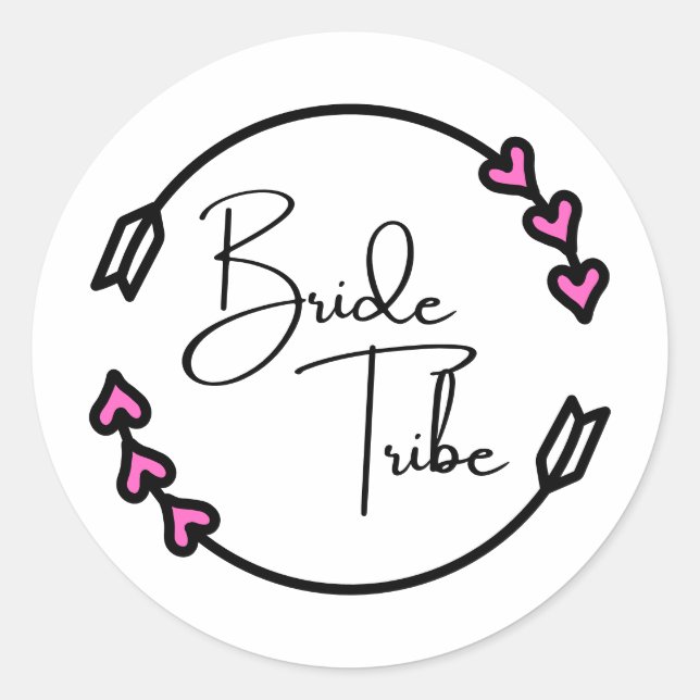 Bride Tribe Circle Stickers  (Front)