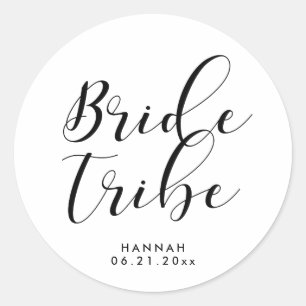 Bride tribe classic round sticker