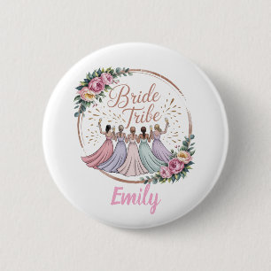 Bride Tribe Custom Name Bachelorette Party 6 Cm Round Badge
