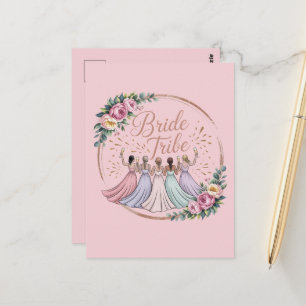Bride Tribe Custom Name Bachelorette Party Postcard