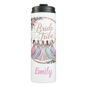 Bride Tribe Custom Name Bachelorette Party  Thermal Tumbler