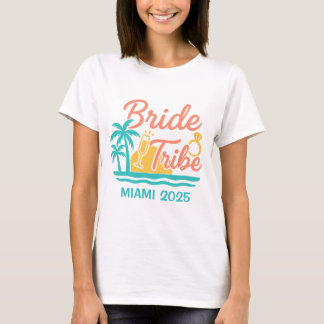 Bride Tribe Custom Name & Date  Bachelorette Party T-Shirt