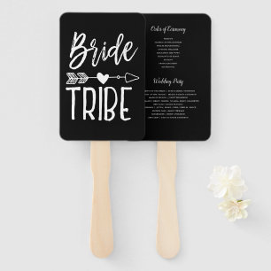 Bride Tribe   Custom Name Wedding Black Hand Fan