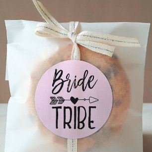 Bride Tribe Custom Name Wedding Classic Round Sticker