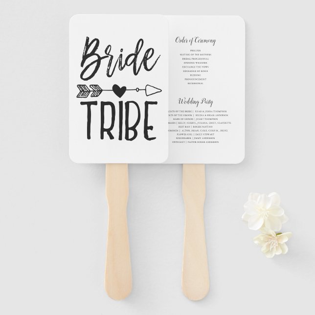 Bride Tribe | Custom Name Wedding Hand Fan (Front and Back)